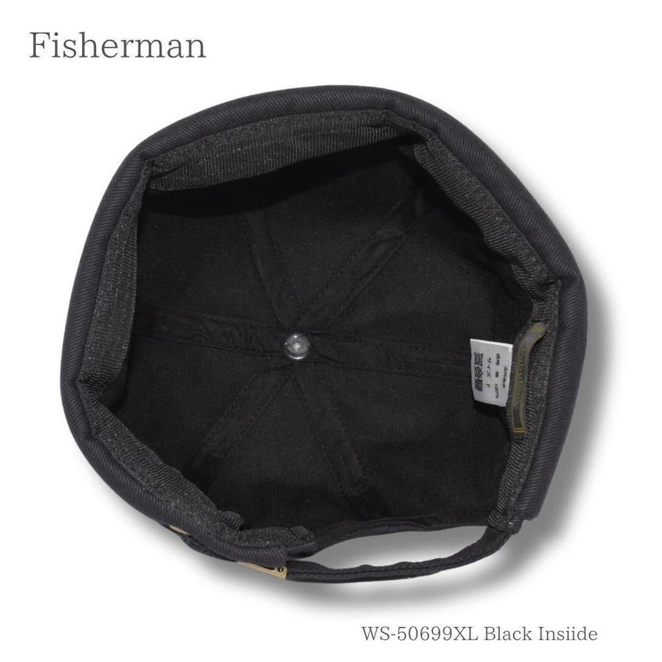 ツイルフィッシャーマンキャップ XLサイズ ブラック 内側