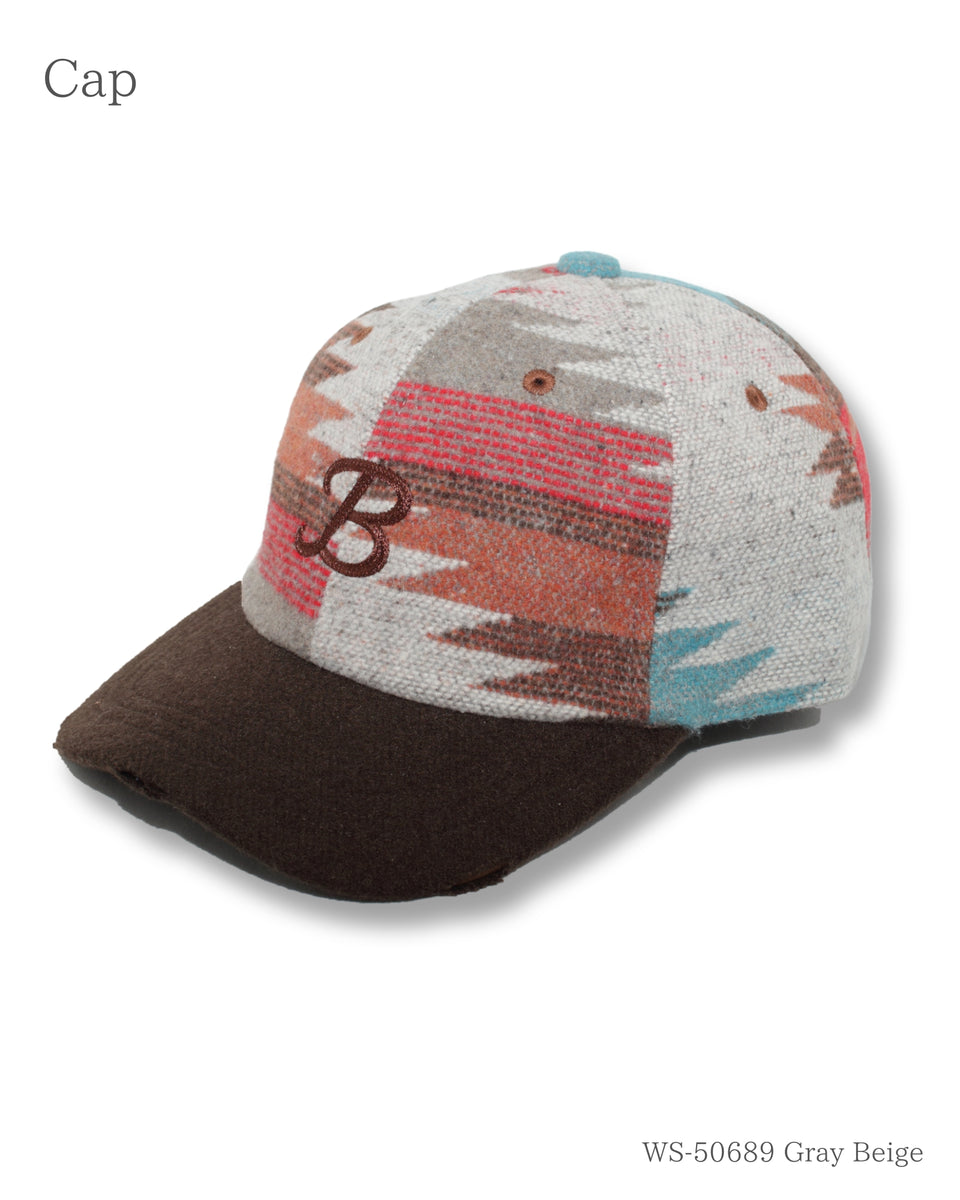 Bチマヨ柄ダメージキャップ グレー ベージュ 商品