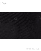 MYAO コーデュロイキャップ ブラック 生地のアップ