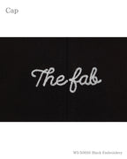 The Fab チェーンステッチキャップ ブラック 刺繍のアップ