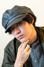 Faux Leather Casquette XL Size